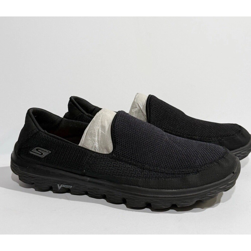 Skechers GO WALK 2 Men's Black Slip On Sneakers Shoes Size 11 - Picture 2 of 16